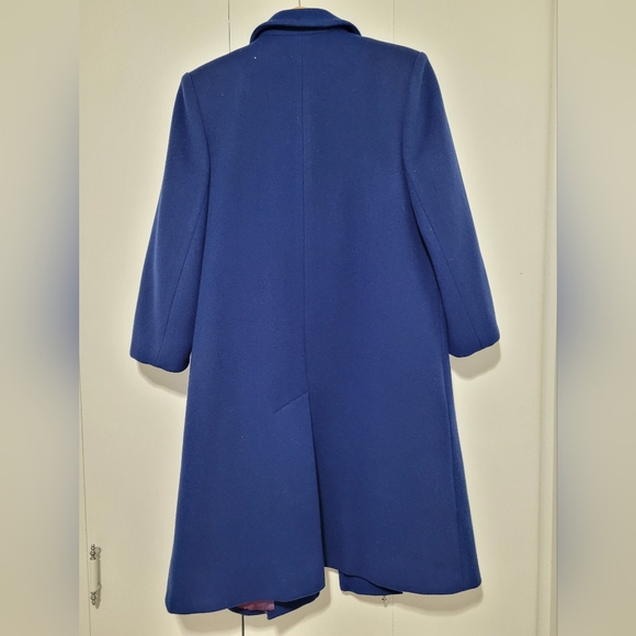 Royal Blue Long Winter Wool Coat - Picture 2 of 11